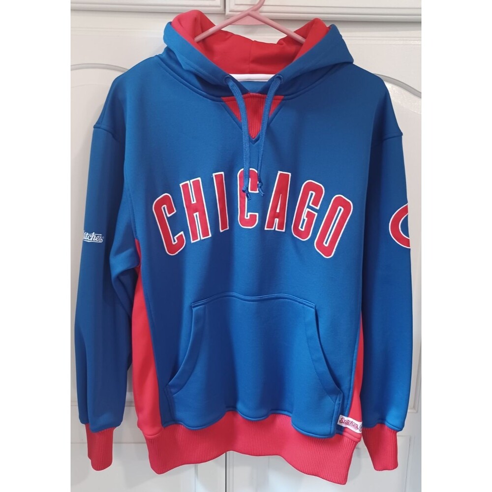 CHICAGO CUBS STITCHES LONG SLEEVE HVY WT 100% POLYESTER HOODIE SIZE SMALL
